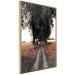 Wall Poster Road to the Forest - landscape of road and trees against orange meadow 124386 additionalThumb 12