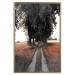 Wall Poster Road to the Forest - landscape of road and trees against orange meadow 124386 additionalThumb 20