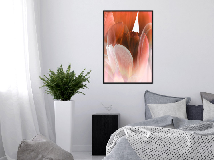 Poster Mysterious Interior - flower with red plant motif with glow 124486 additionalImage 3