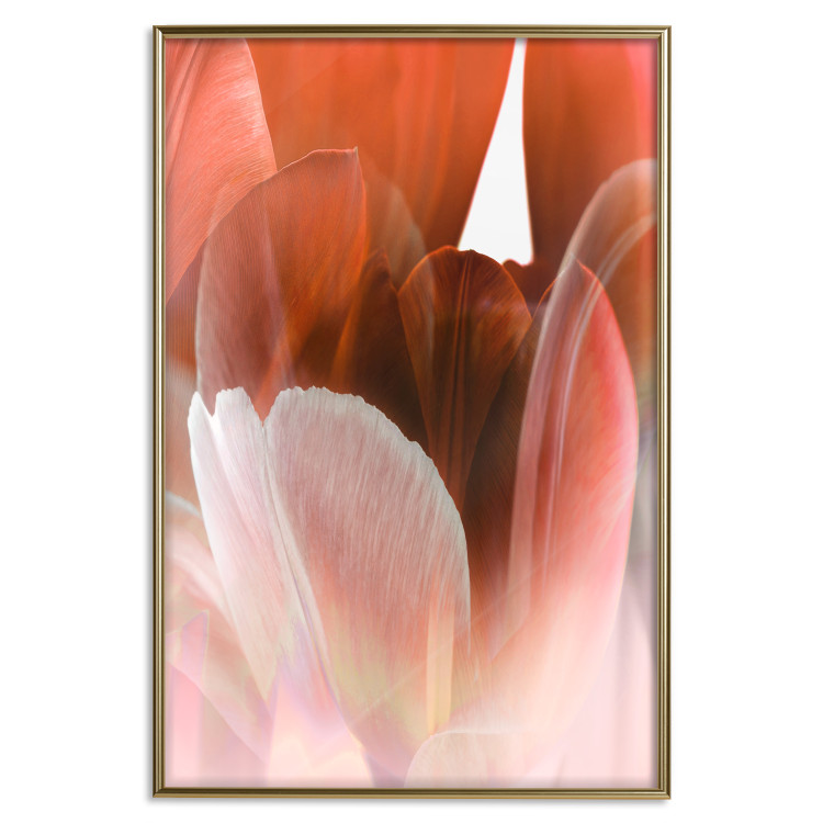 Poster Mysterious Interior - flower with red plant motif with glow 124486 additionalImage 16