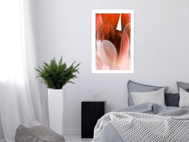 Poster Mysterious Interior - flower with red plant motif with glow 124486 additionalImage 2