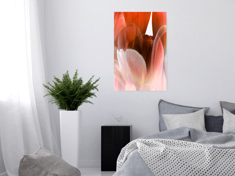 Poster Mysterious Interior - flower with red plant motif with glow 124486 additionalImage 17