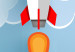 Wall Poster Rocket in the Clouds - rocket flying amidst mountains and clouds in a pastel style 125086 additionalThumb 11