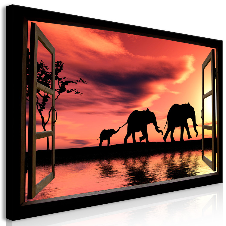 Large canvas print Evening Elephant Walk II [Large Format] 125586 additionalImage 2