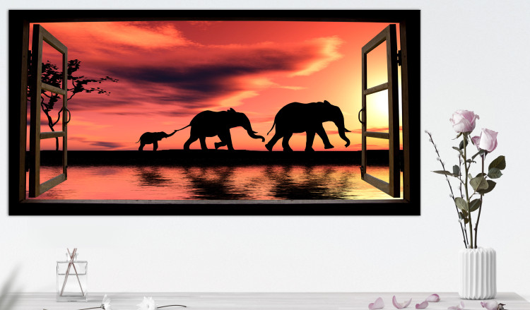 Large canvas print Evening Elephant Walk II [Large Format] 125586 additionalImage 5