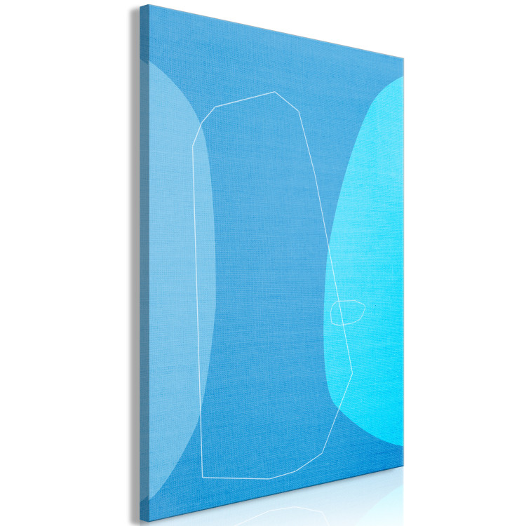 Canvas Print White polygon on blue background - modern geometric abstraction 126486 additionalImage 2