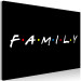 Canvas Art Print White English Family sign with colouful dots - on a black background 127786 additionalThumb 2