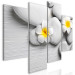Canvas Art Print White stones and flowers - a four-part Zen-style composition 128786 additionalThumb 2