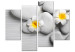 Canvas Art Print White stones and flowers - a four-part Zen-style composition 128786