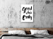 Canvas Art Print Good Vibes - black and white composition with an English inscription 128986 additionalThumb 3