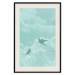 Wall Poster Flight Shadow - abstract dark birds against pastel sky and clouds 129586 additionalThumb 19