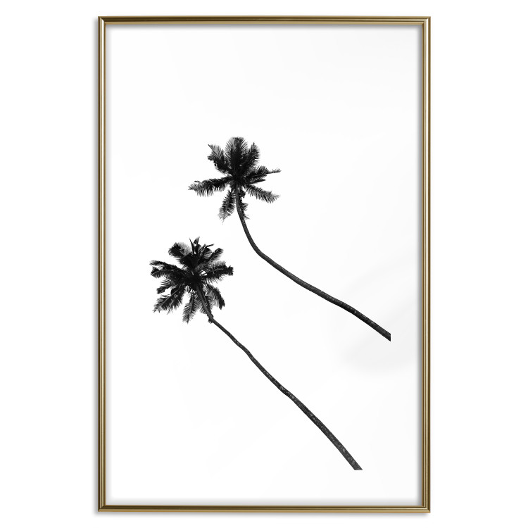 Wall Poster Solitary Palms - black tropical trees on a contrasting white background 129786 additionalImage 16