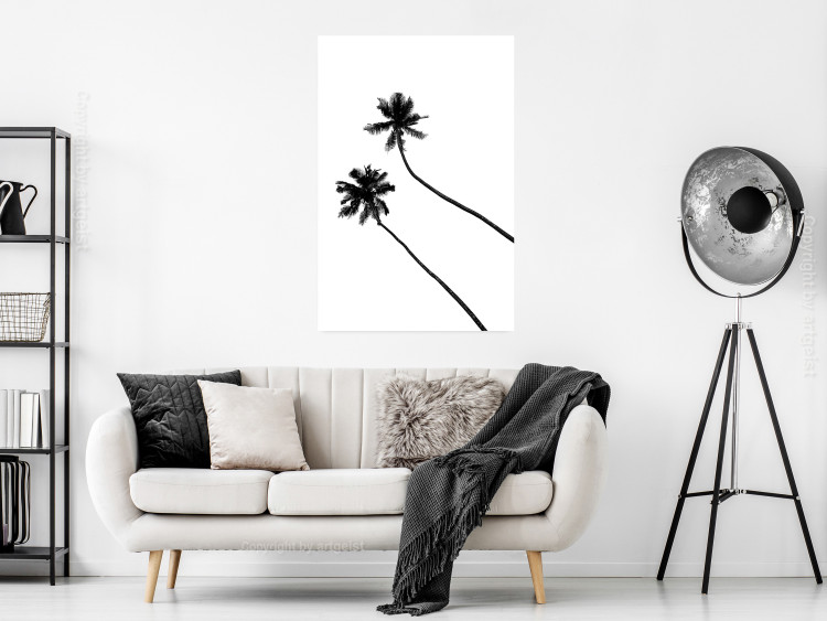 Wall Poster Solitary Palms - black tropical trees on a contrasting white background 129786 additionalImage 4