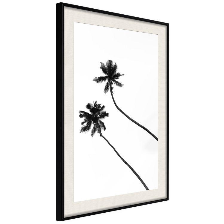 Wall Poster Solitary Palms - black tropical trees on a contrasting white background 129786 additionalImage 2