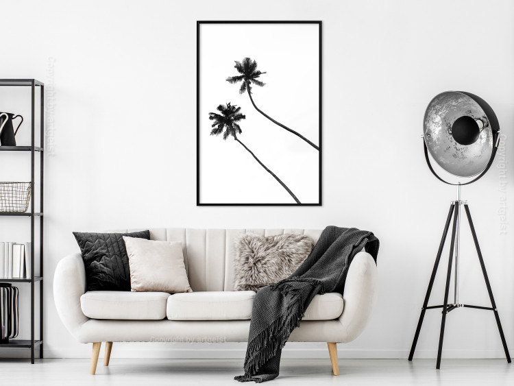 Wall Poster Solitary Palms - black tropical trees on a contrasting white background 129786 additionalImage 6