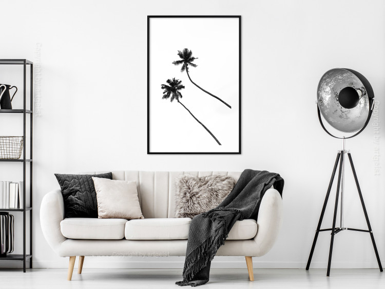 Wall Poster Solitary Palms - black tropical trees on a contrasting white background 129786 additionalImage 18