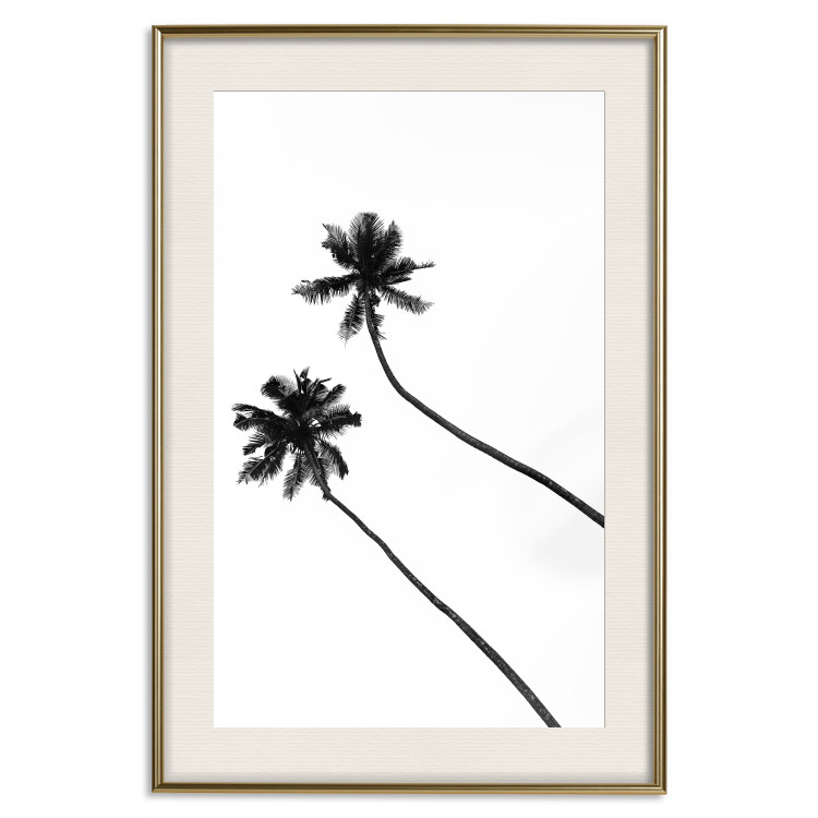 Wall Poster Solitary Palms - black tropical trees on a contrasting white background 129786 additionalImage 20