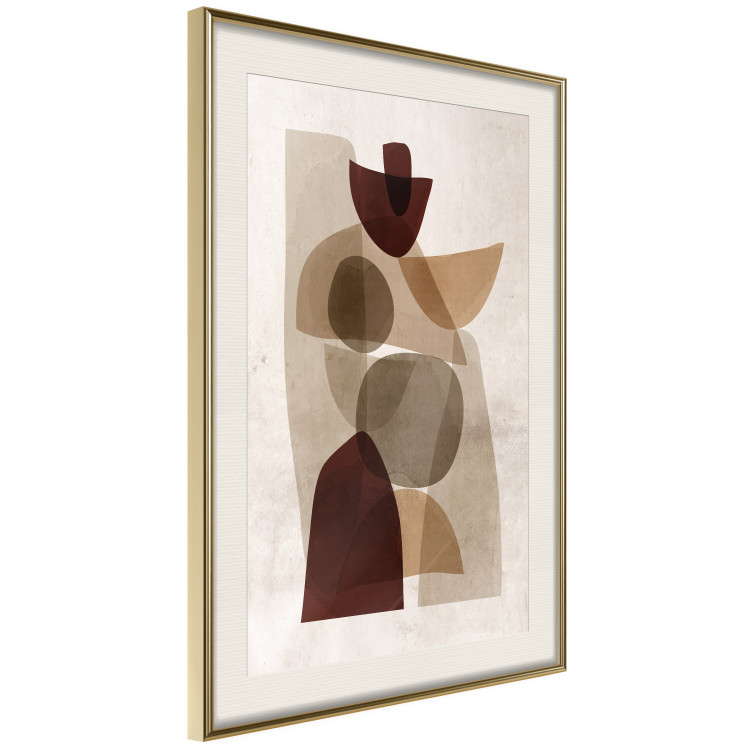 Wall Poster Shapes Interplay - abstract figures on a beige texture background 131786 additionalImage 12