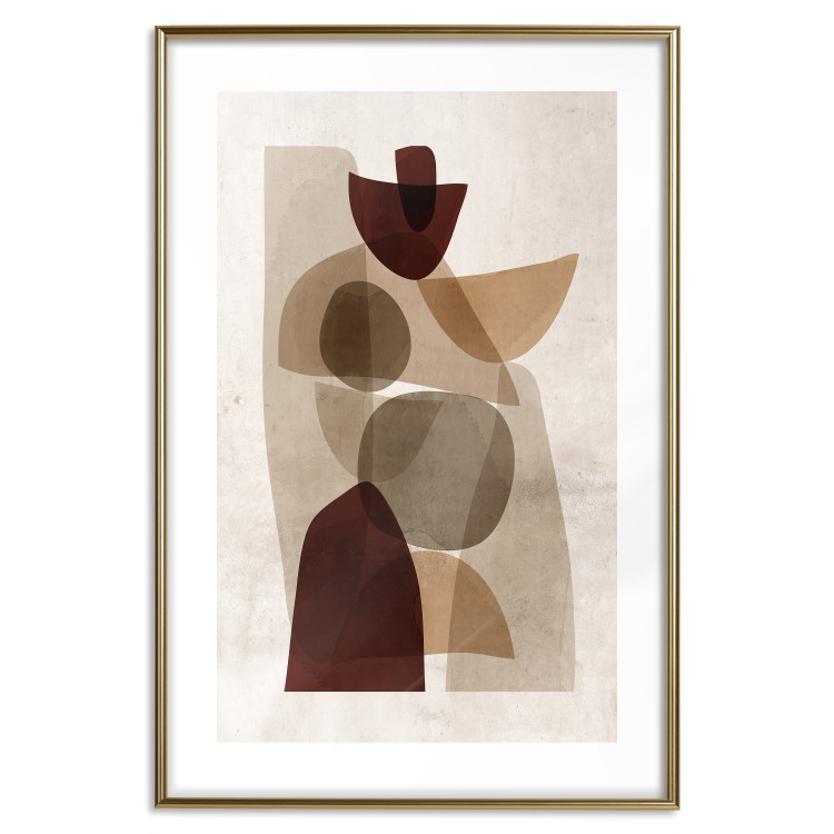 Wall Poster Shapes Interplay - abstract figures on a beige texture background 131786 additionalImage 14