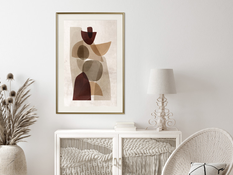 Wall Poster Shapes Interplay - abstract figures on a beige texture background 131786 additionalImage 22