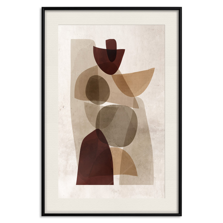 Wall Poster Shapes Interplay - abstract figures on a beige texture background 131786 additionalImage 19