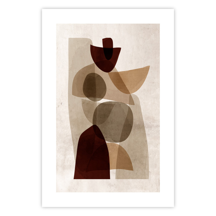 Wall Poster Shapes Interplay - abstract figures on a beige texture background 131786 additionalImage 25