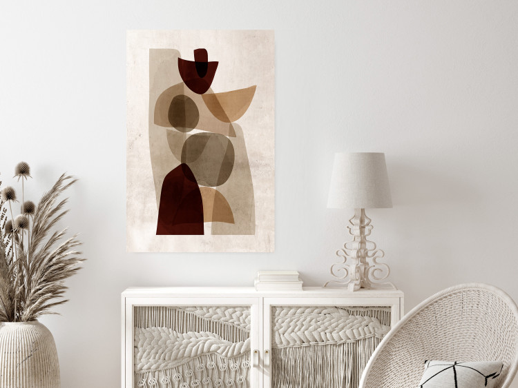 Wall Poster Shapes Interplay - abstract figures on a beige texture background 131786 additionalImage 12