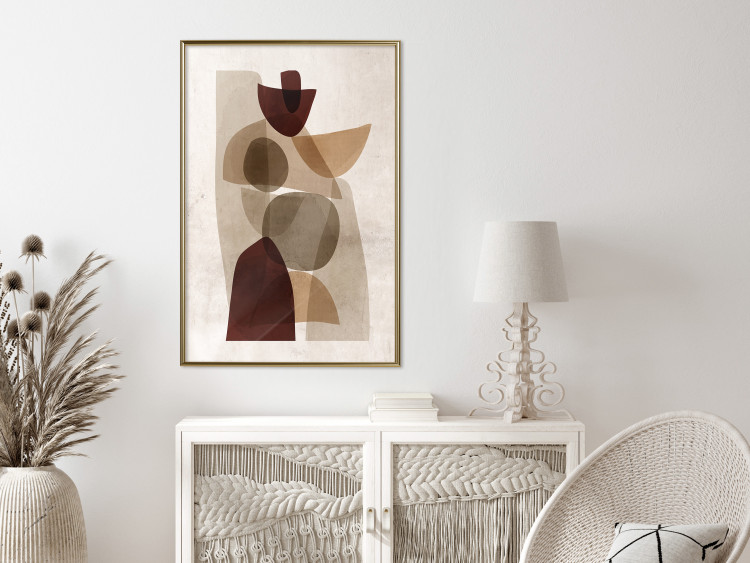 Wall Poster Shapes Interplay - abstract figures on a beige texture background 131786 additionalImage 9