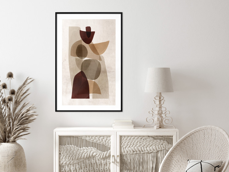 Wall Poster Shapes Interplay - abstract figures on a beige texture background 131786 additionalImage 23