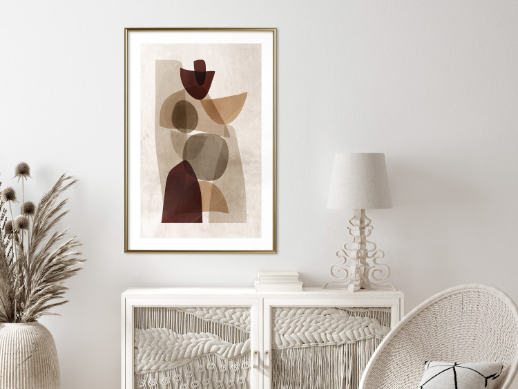 Wall Poster Shapes Interplay - abstract figures on a beige texture background 131786 additionalImage 15
