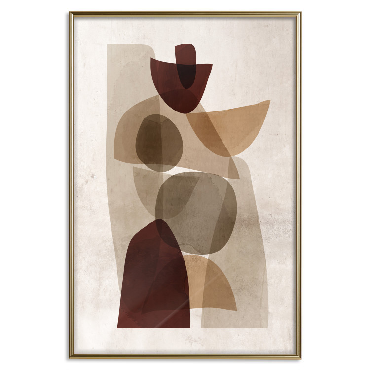 Wall Poster Shapes Interplay - abstract figures on a beige texture background 131786 additionalImage 21