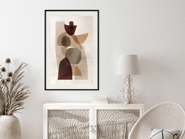 Wall Poster Shapes Interplay - abstract figures on a beige texture background 131786 additionalImage 24