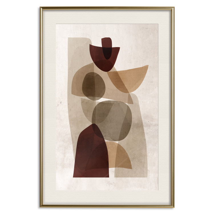 Wall Poster Shapes Interplay - abstract figures on a beige texture background 131786 additionalImage 20