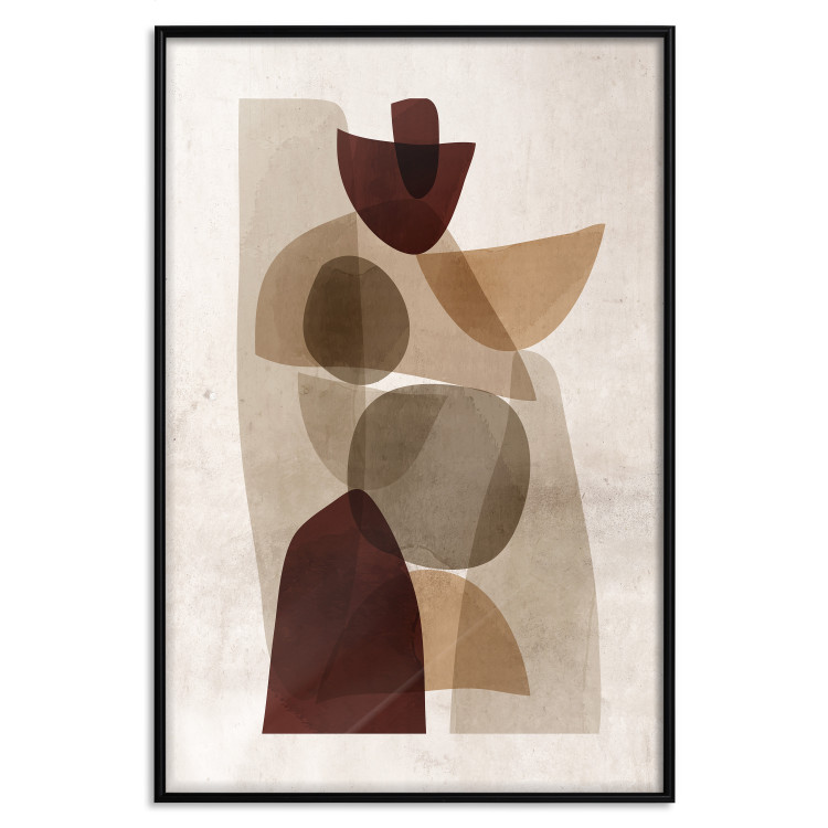 Wall Poster Shapes Interplay - abstract figures on a beige texture background 131786 additionalImage 18