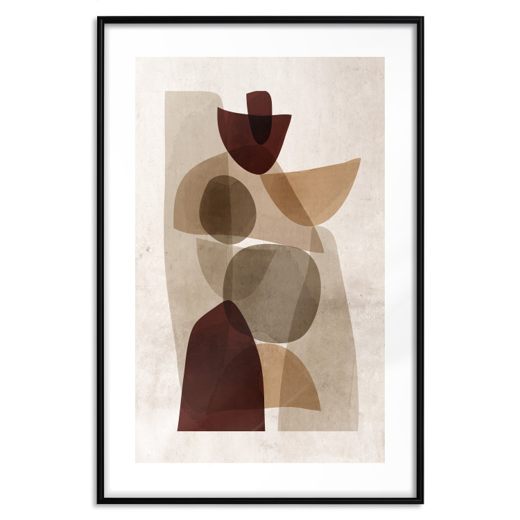 Wall Poster Shapes Interplay - abstract figures on a beige texture background 131786 additionalImage 17
