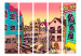 Room Divider Screen Morning in a City II (5-piece) - colorful cartoonish abstraction 132686 additionalThumb 3