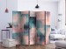 Room Divider Pixels (Green-Pink) II (5-piece) - colorful geometric design 133186 additionalThumb 2
