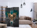 Room Divider Darkness II (3-piece) - skulls and white flowers on gray background 133286 additionalThumb 4