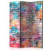 Room Divider Colorful Brick (3-piece) - colorful composition with brick texture 133486