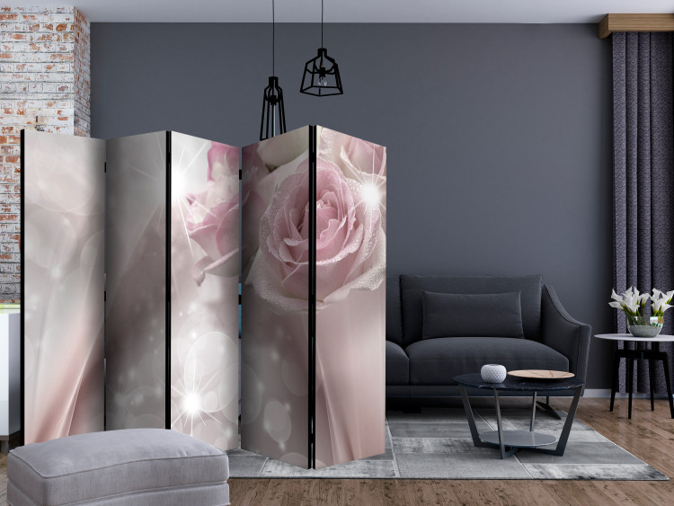 Room Divider Screen Dewy Roses II - pink roses on a fanciful luxury background 133886 additionalImage 4
