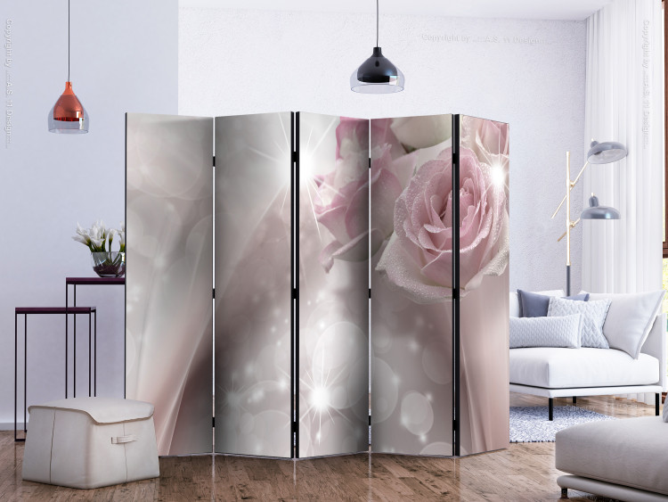 Room Divider Screen Dewy Roses II - pink roses on a fanciful luxury background 133886 additionalImage 2