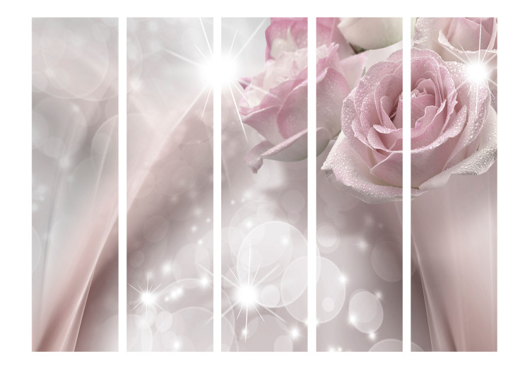 Room Divider Screen Dewy Roses II - pink roses on a fanciful luxury background 133886 additionalImage 3