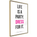 Wall Poster Life Is a Party - black and pink English quotes on a white background 134186 additionalThumb 12