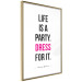 Wall Poster Life Is a Party - black and pink English quotes on a white background 134186 additionalThumb 9