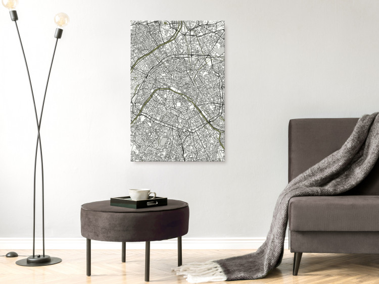 Canvas Print Paris Arterie - French capital center plan with Seine selection 135086 additionalImage 3