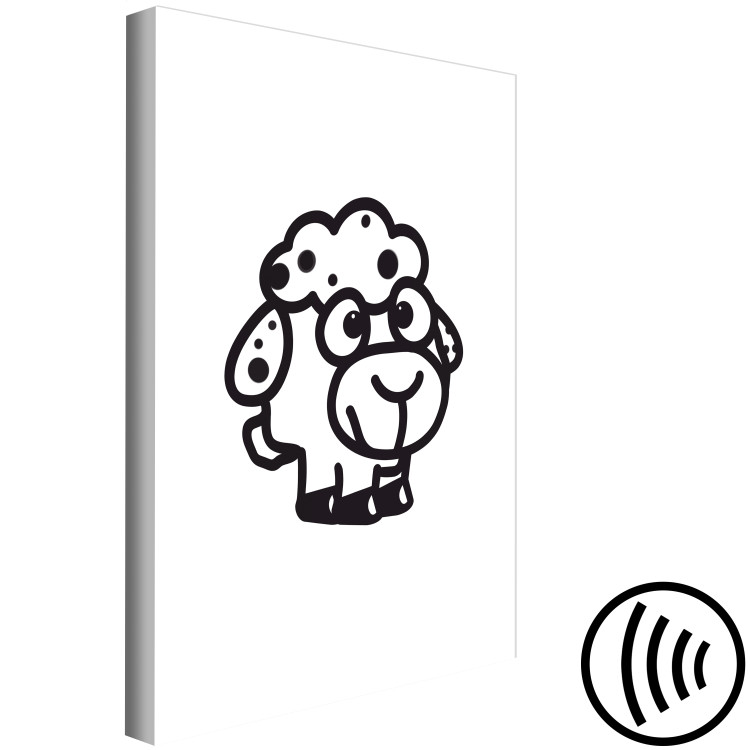 Canvas Print Sheep - drawing image of a smiling animal on a white background 135186 additionalImage 6