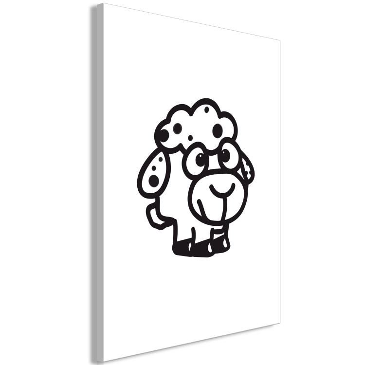 Canvas Print Sheep - drawing image of a smiling animal on a white background 135186 additionalImage 2