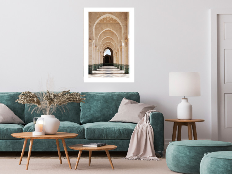 Poster Mosque in Casablanca - architectural composition of a building with columns 135786 additionalImage 18