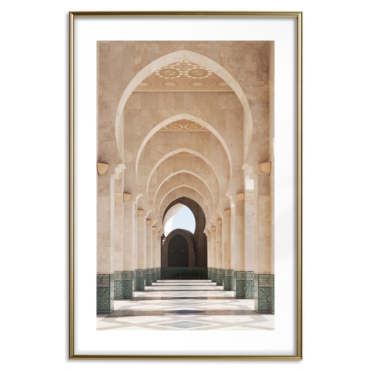 Poster Mosque in Casablanca - architectural composition of a building with columns 135786 additionalImage 13