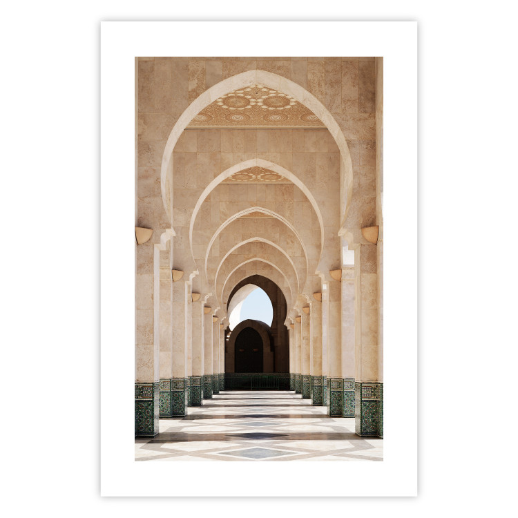 Poster Mosque in Casablanca - architectural composition of a building with columns 135786 additionalImage 11